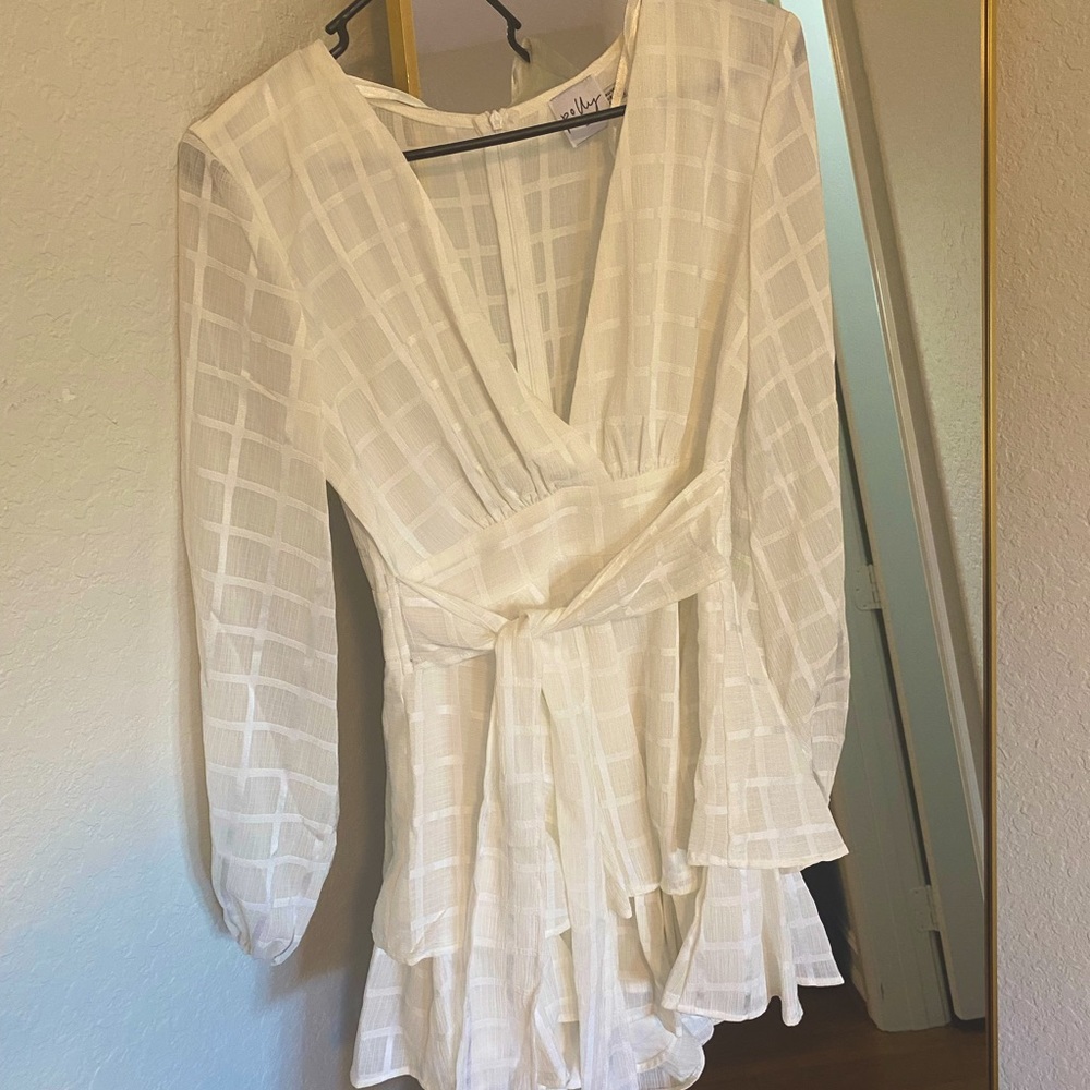 -White princess polly romper